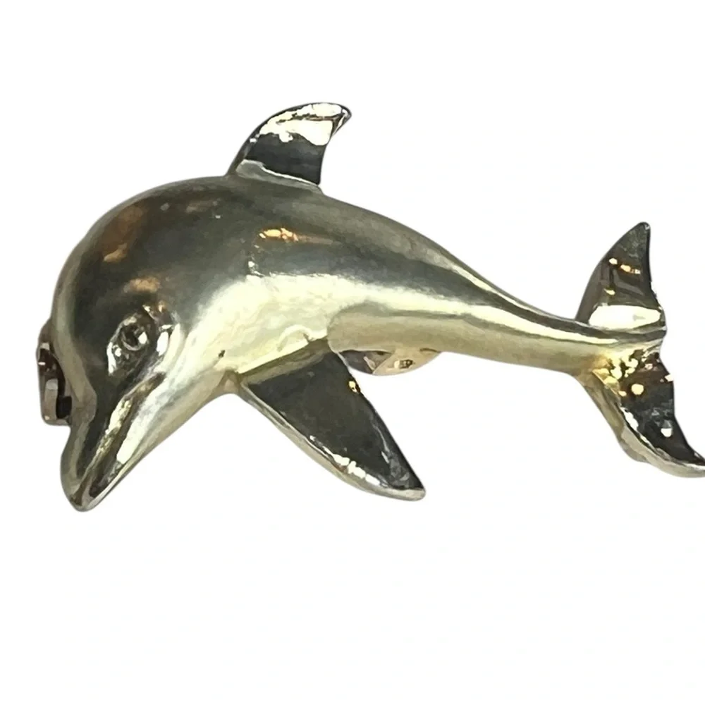 Vintage Gerry’s Silver-tone Dolphin Lapel Pin Brooch
